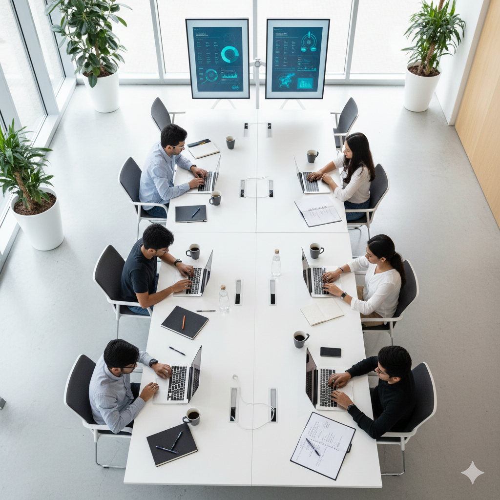 Birds-eye view of data workspace